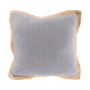 Jute Flange 20 X 20 inch Medium Gray/Camel Pillow Kit