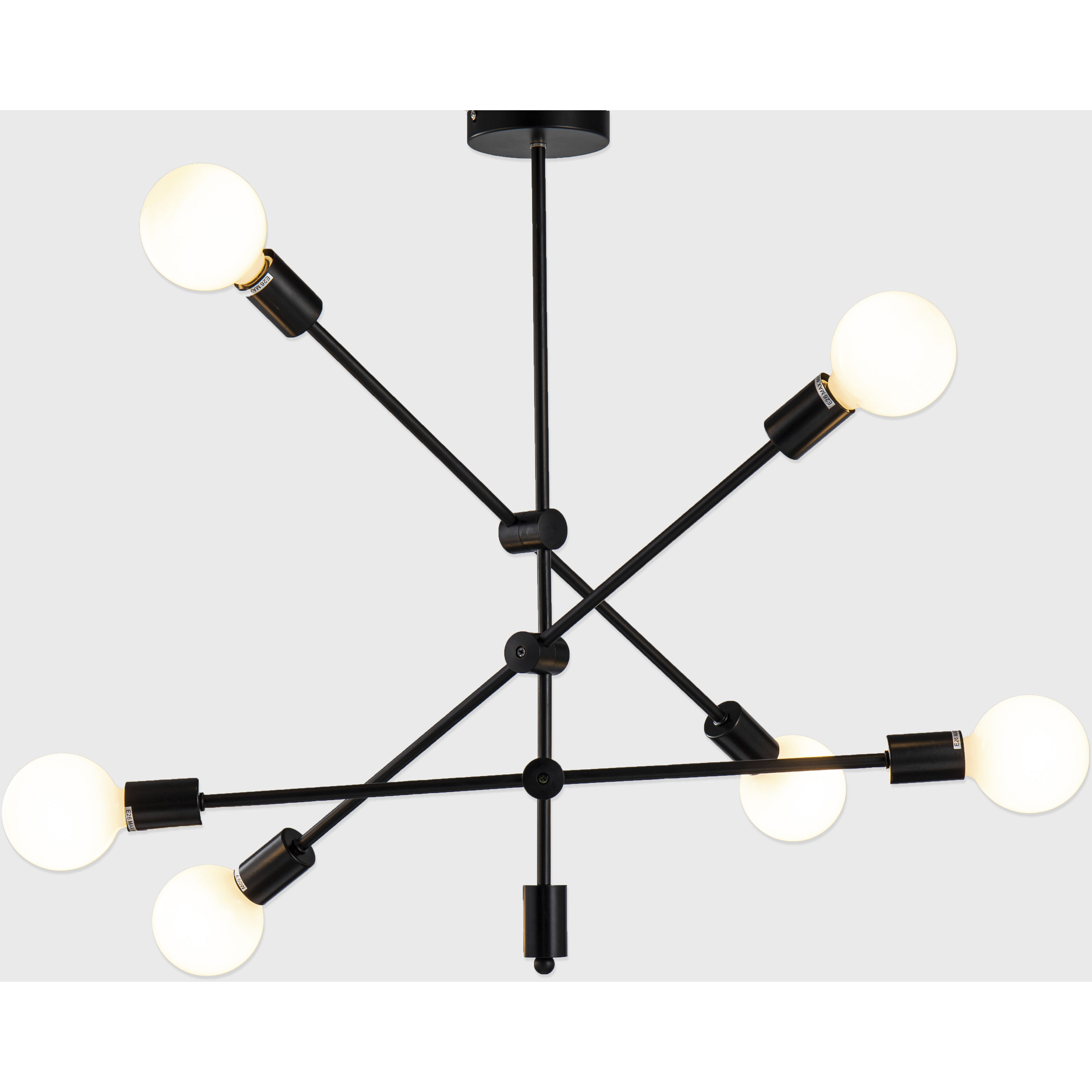 Canada 6 Light 26.8 inch Matte Black Chandelier Ceiling Light