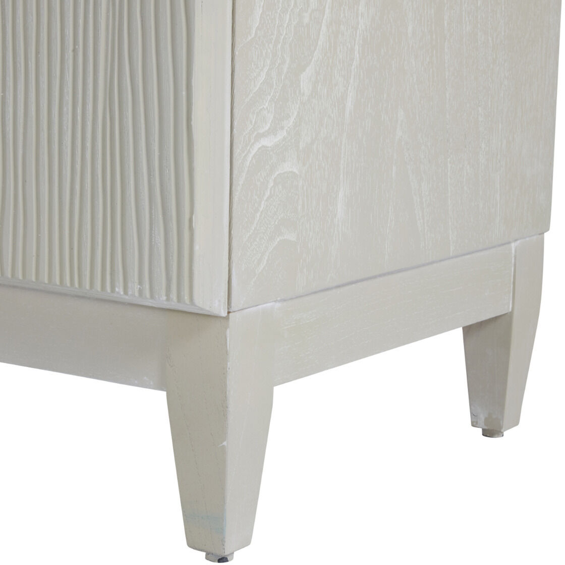 Tilden Cerused White / Antique Bronze / Antique Mirror Cabinet