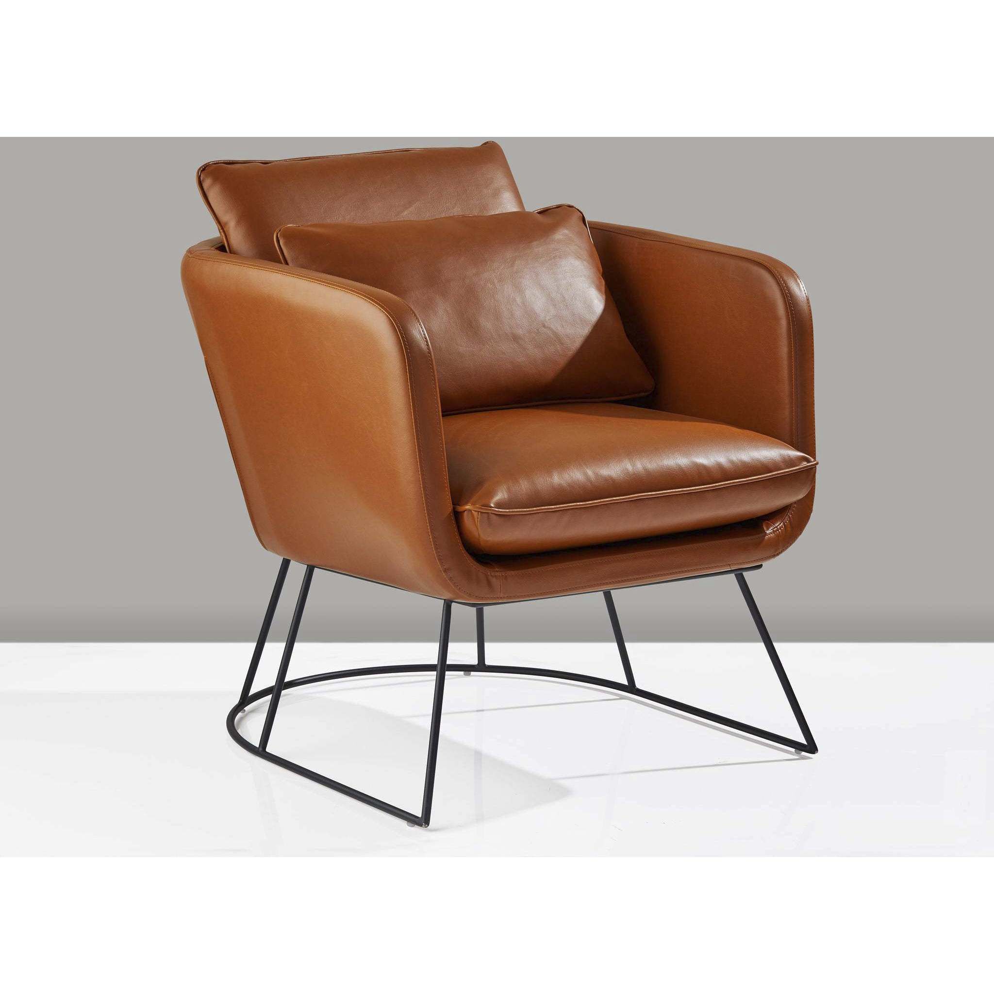 Camel brown store leather chair