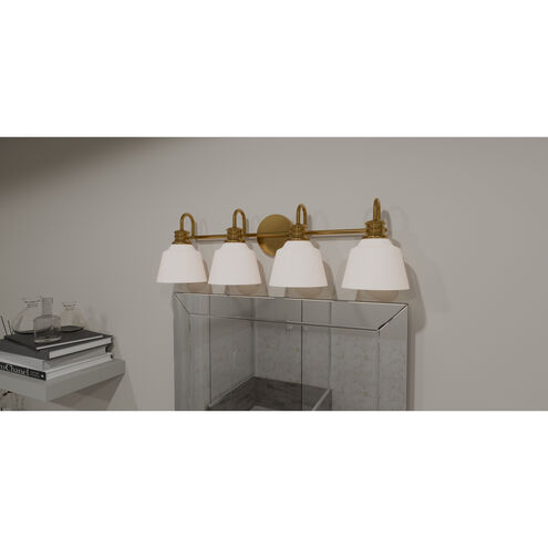Hinton 4 Light 30.5 inch Aged Brass Bath Light Wall Light, Extra Large