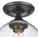 Angie 1 Light 8 inch Matte Black Semi Flush Mount Ceiling Light