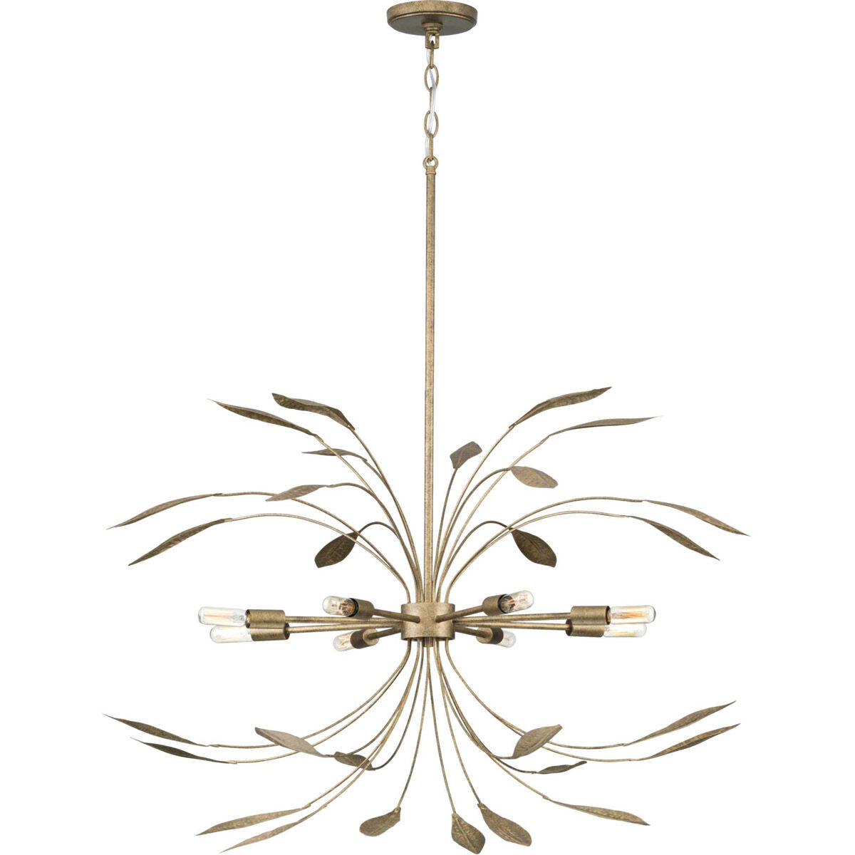 Mariposa 8 Light 36 inch Antique Gold Pendant Ceiling Light