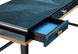 Kallista 61 inch Dark Sapphire/Caviar Black/Antique Brass Desk, Large