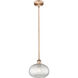Edison Ithaca 1 Light 10 inch Antique Copper Stem Hung Mini Pendant Ceiling Light