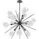 Blossom LED 34.5 inch Matte Black Chandelier Ceiling Light in 3000K LED, Starburst