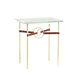 Equus 25.1 X 22 inch Modern Brass and Modern Brass Side Table in Leather British Brown