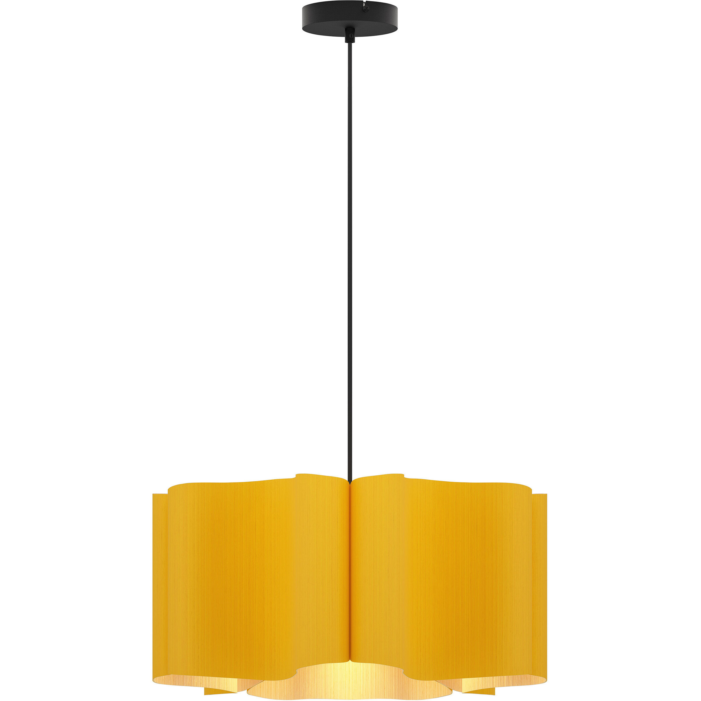 Paulina 1 Light 19.8 inch Black Pendant Ceiling Light in Yellow/Ash, 20 in, WEP Collection