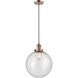Franklin Restoration Beacon LED 12 inch Antique Copper Mini Pendant Ceiling Light in Seedy, Franklin Restoration