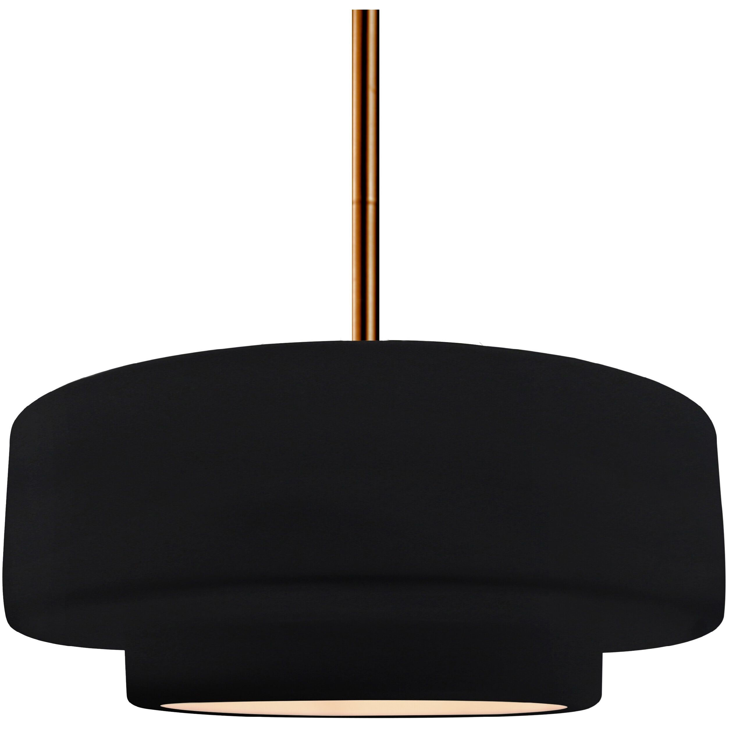 Radiance Collection - Tier Pendant Ceiling Light in Brushed Brass, Dedicated LED, Black Cord, Gloss Black, 14.5W x 5.25H, Form+Finish+Function