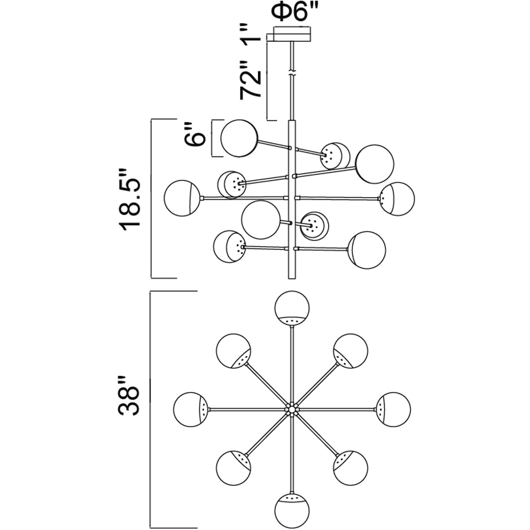 Compass LED 38 inch Medallion Gold Down Chandelier Ceiling Light