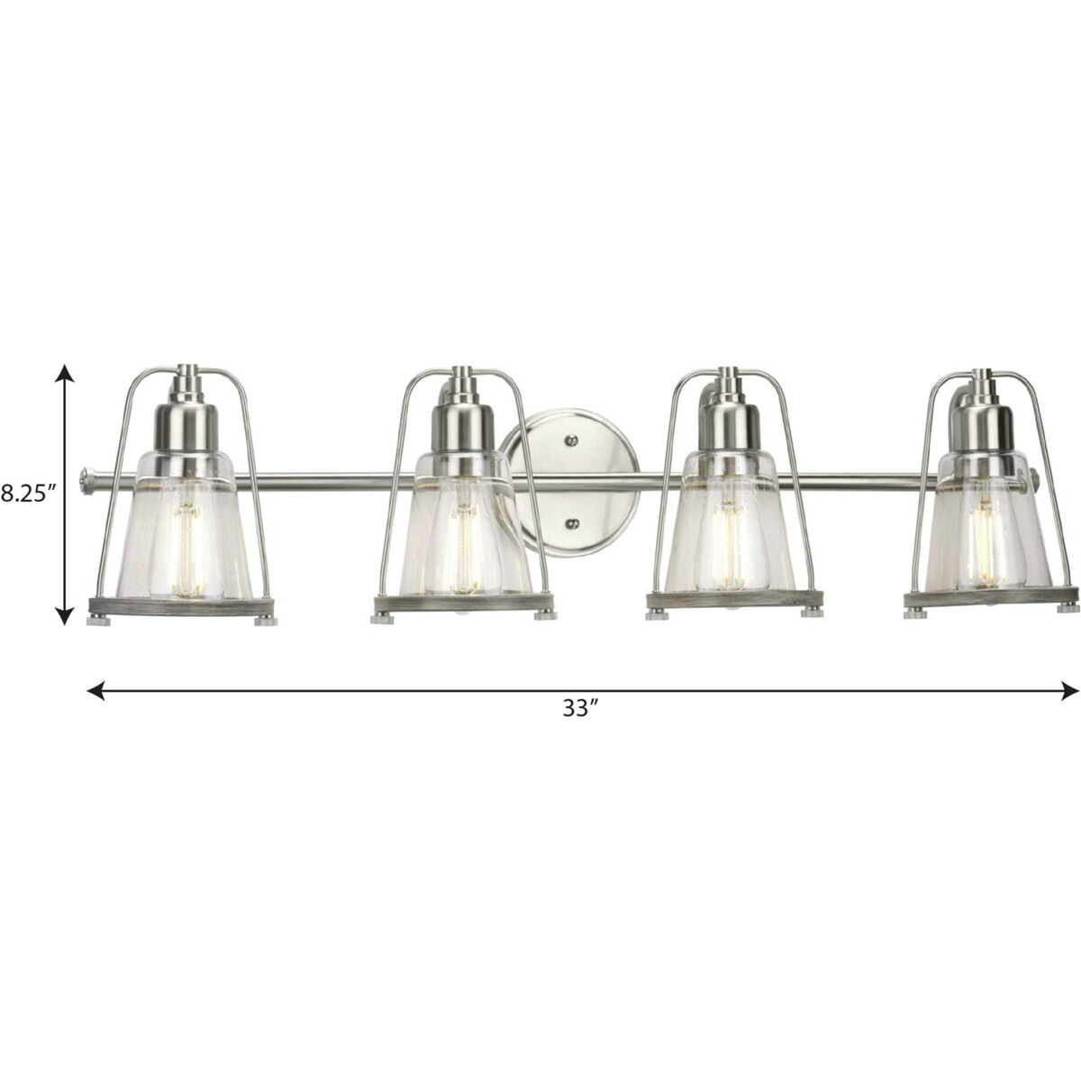 Conway 4 Light 33 inch Brushed Nickel Bath Vanity Wall Light