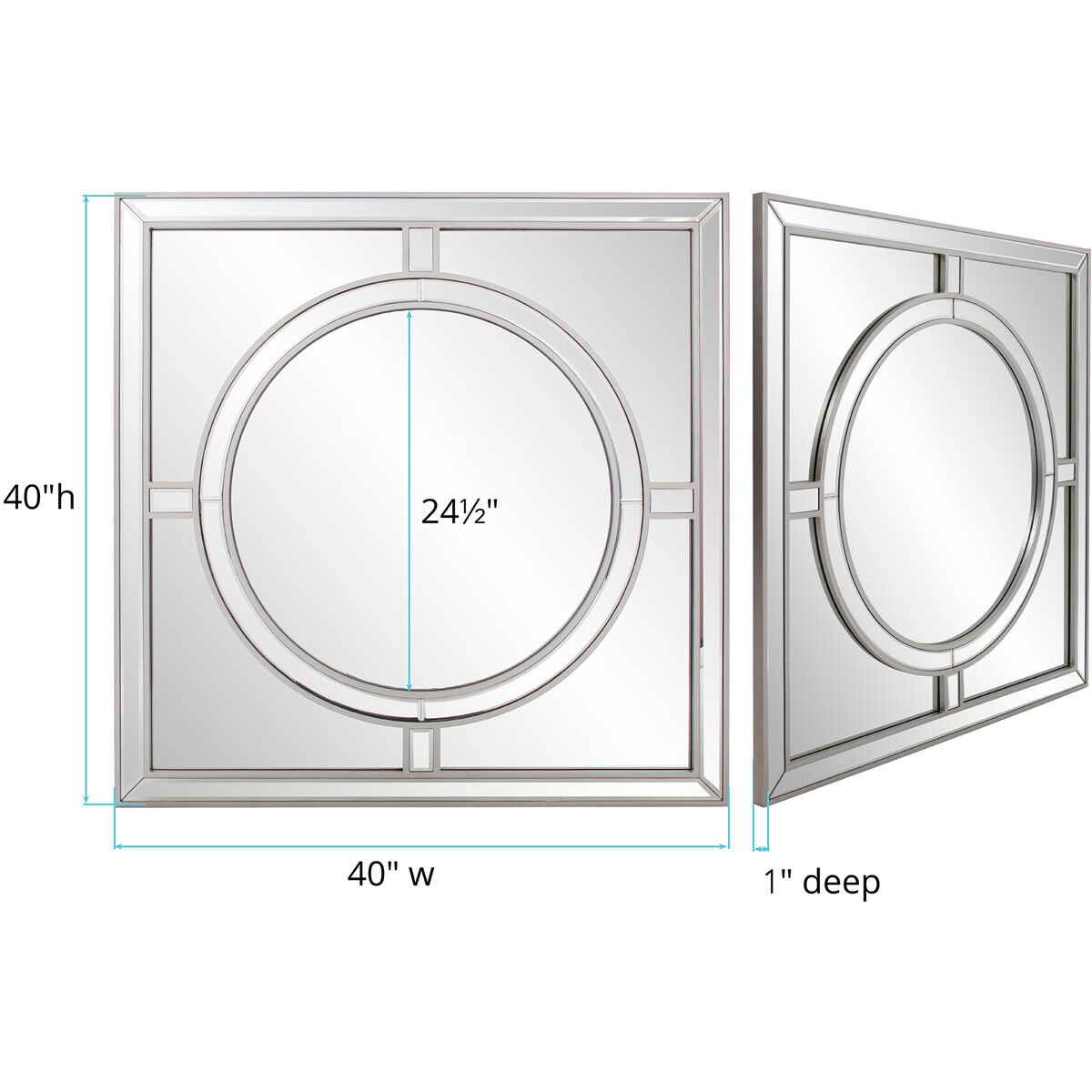 Arwen 40 X 40 inch Champagne Silver Wall Mirror, Large