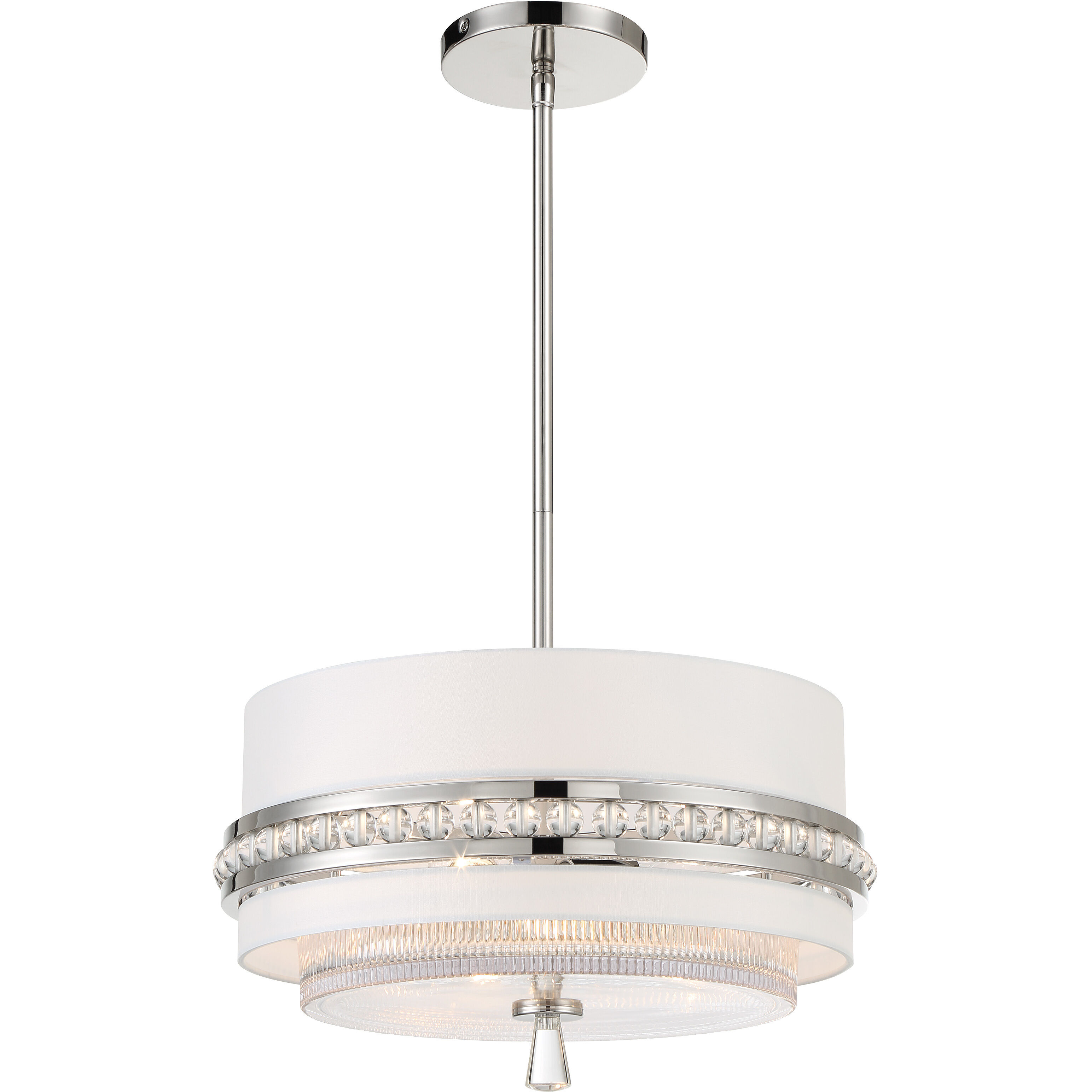 Sutton 3 Light 18.38 inch Polished Nickel Semi Flush And Pendant Ceiling Light
