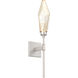Rock Crystal LED 4.5 inch Beige Silver Indoor Sconce Wall Light in 3000K LED, Metallic Beige Silver, Chilled Amber, Belvedere
