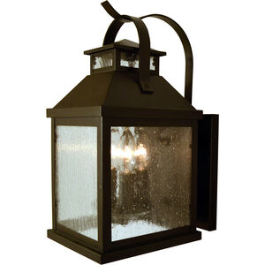 Canterbury 3 Light 15 inch Rustic Brown Outdoor Wall Mount in Almond Mica