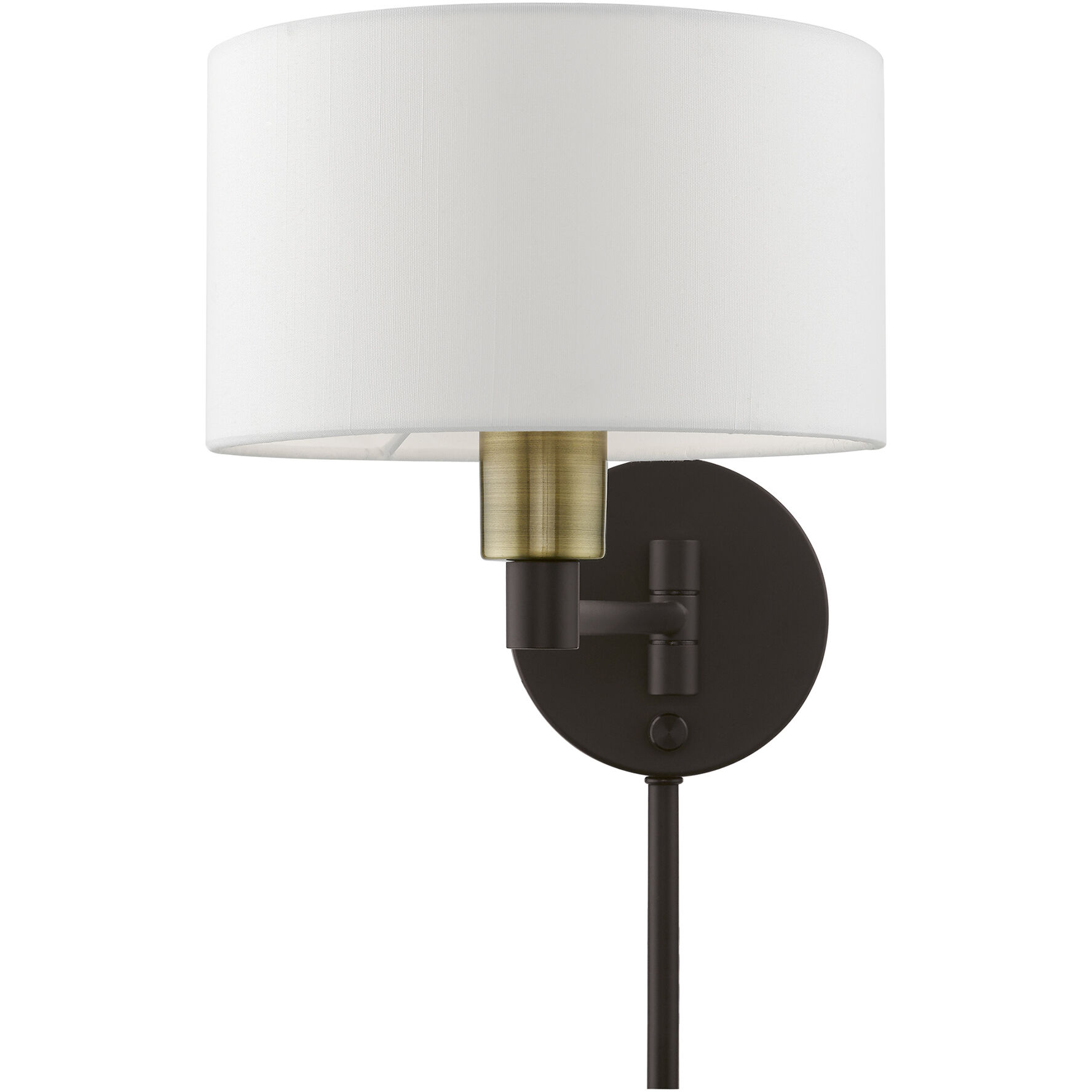 Allison 15 inch 60.00 watt Bronze with Antique Brass Accent Swing Arm Wall Lamp Wall Light