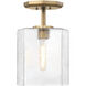 Haven LED 10 inch Old Satin Brass Semi-Flush Mount Ceiling Light