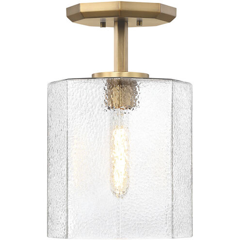 Haven LED 10 inch Old Satin Brass Semi-Flush Mount Ceiling Light
