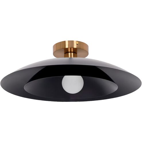 Pima LED 17.75 inch Matte Black Semi Flush Mount Ceiling Light