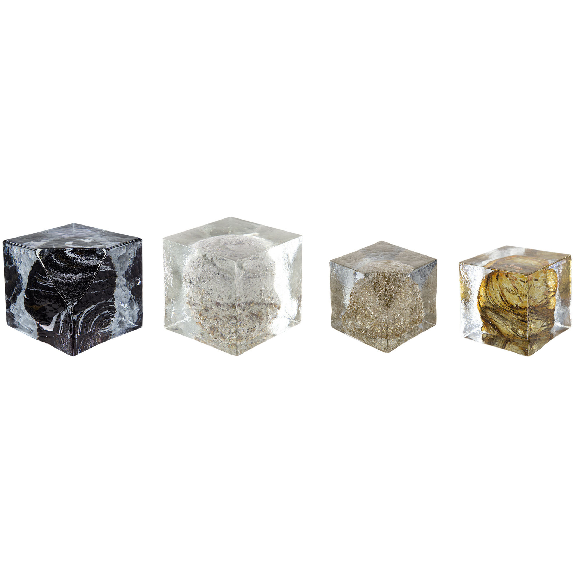 Lourdes Brown/Clear/Black Glass Cubes