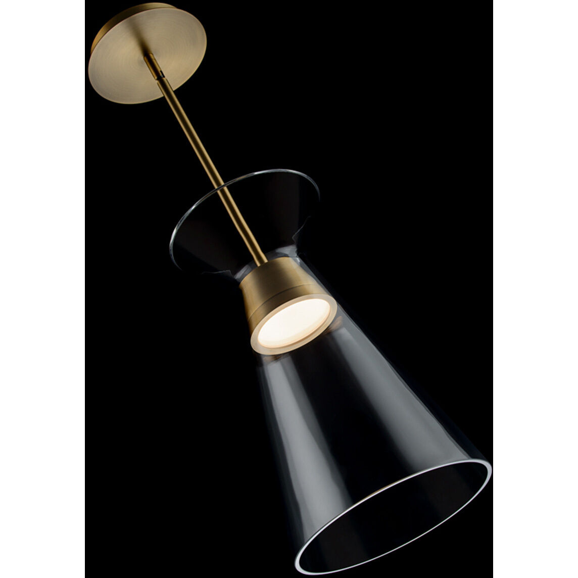 Chandra LED 8 inch Aged Brass Mini-Pendant Ceiling Light, dweLED