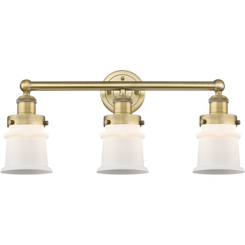 Canton 3 Light 23.25 inch Brushed Brass Bath Vanity Light Wall Light in Matte White
