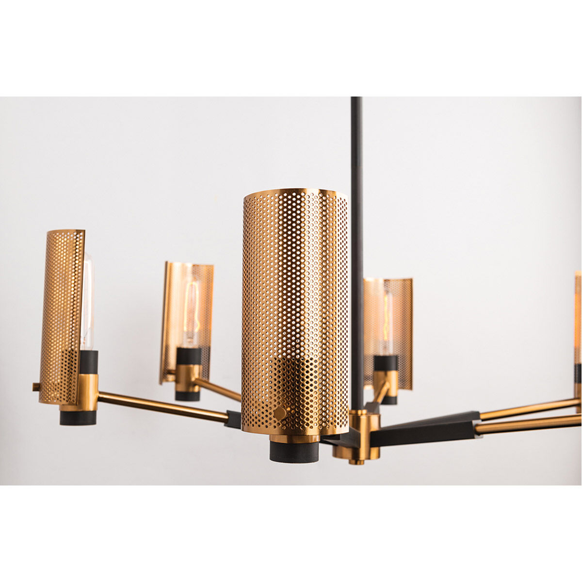 Michael 6 Light 30 inch Modern Bronze And Aged Brass Chandelier Ceiling Light