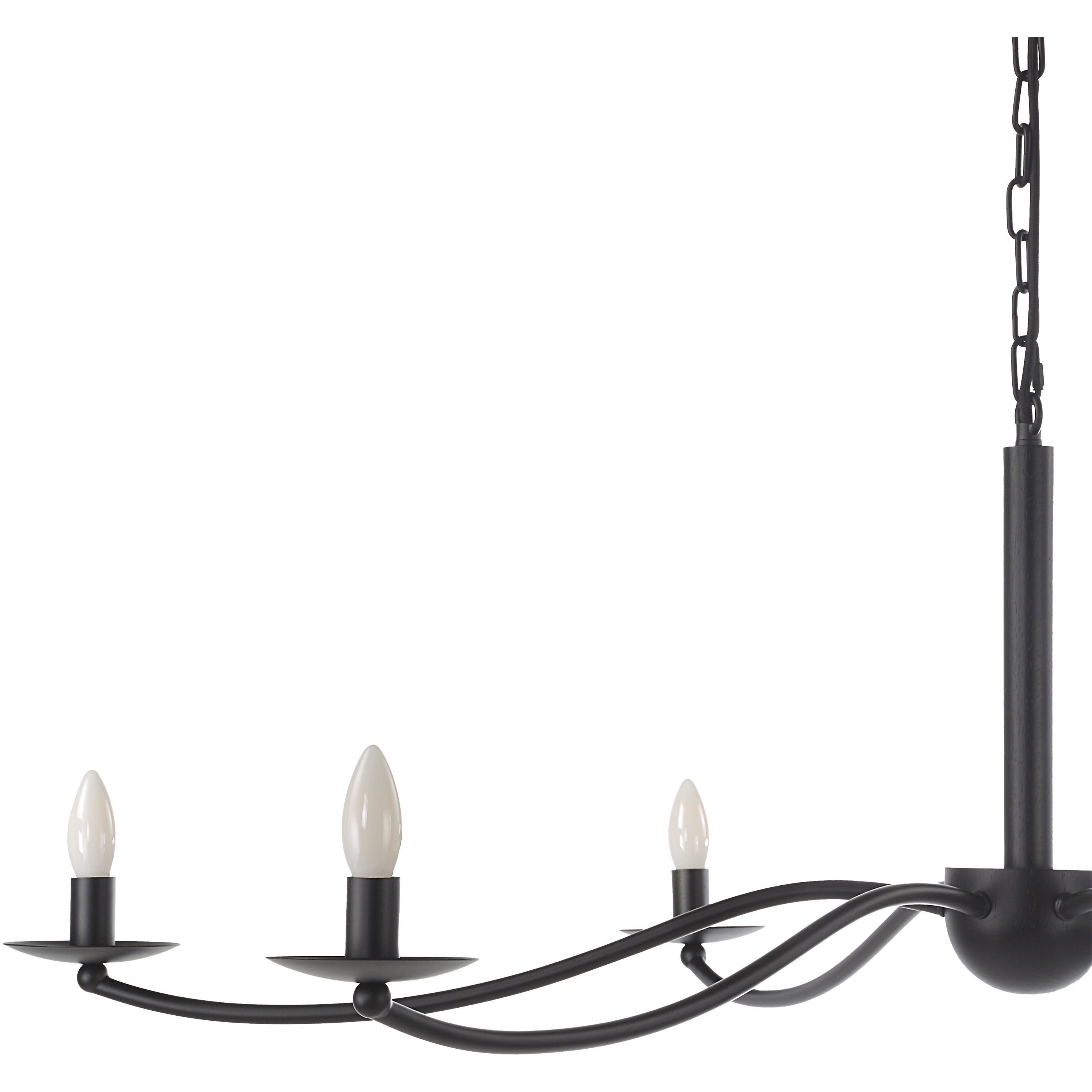 Landen 6 Light 50 inch Powder Coated Matte Black Chandelier Ceiling Light