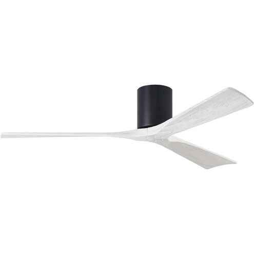 Atlas Irene-3H 60 inch Matte Black with Matte White Blades Ceiling Fan, Flush Mounted