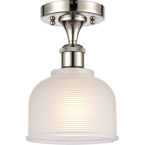 Ballston Dayton 1 Light 6 inch Polished Nickel Semi-Flush Mount Ceiling Light in White Glass, Ballston
