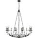 Arabella 12 Light 43 inch Matte Black Chandelier Ceiling Light