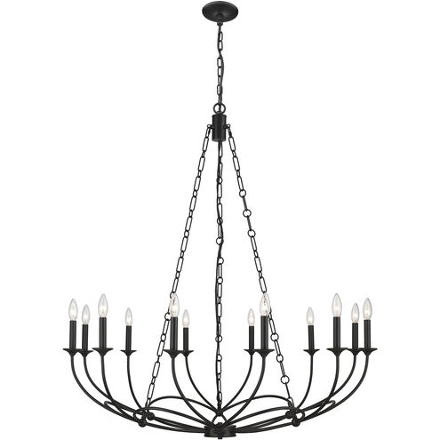 Arabella 12 Light 43 inch Matte Black Chandelier Ceiling Light