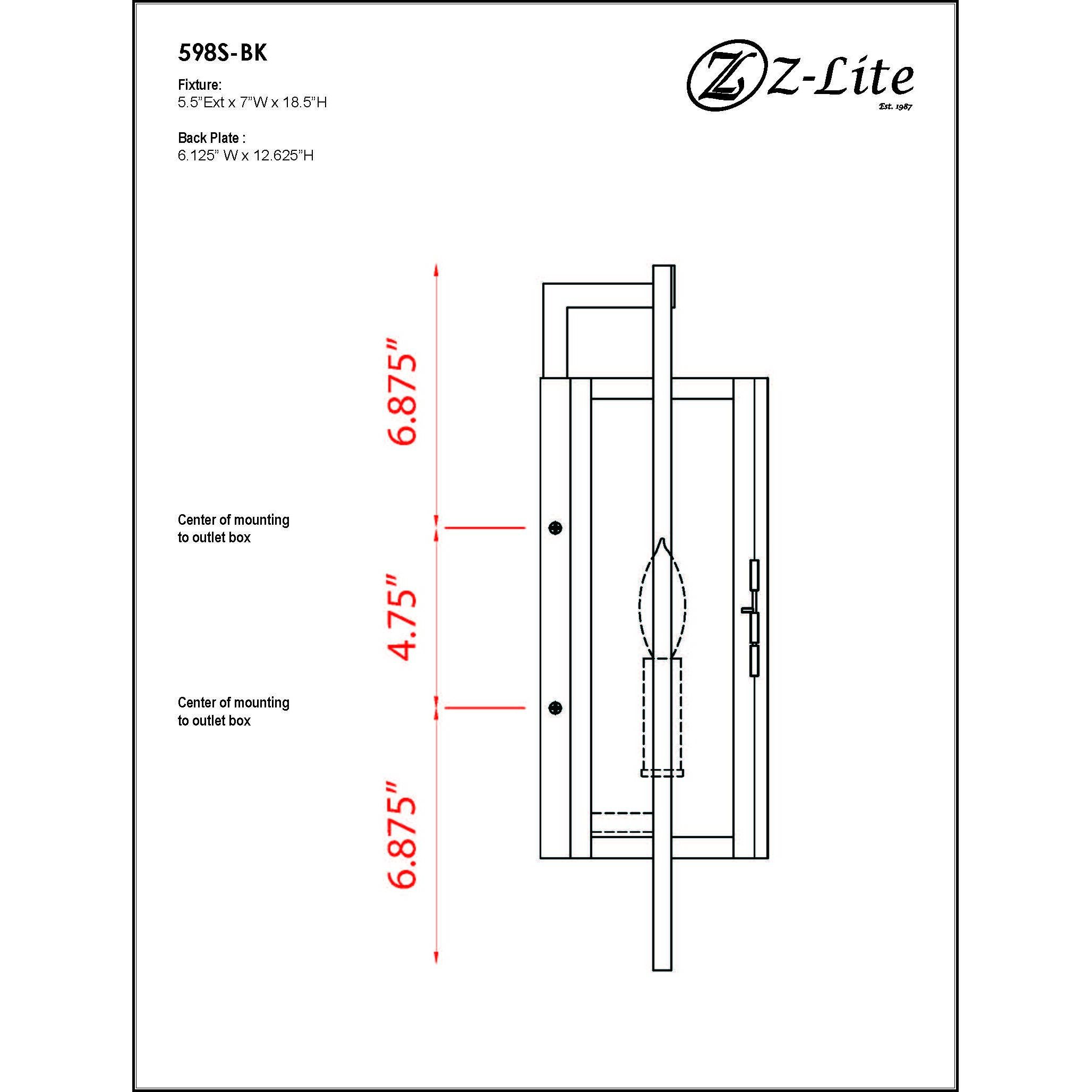Lucian 2 Light 18.5 inch Black Outdoor Wall Light