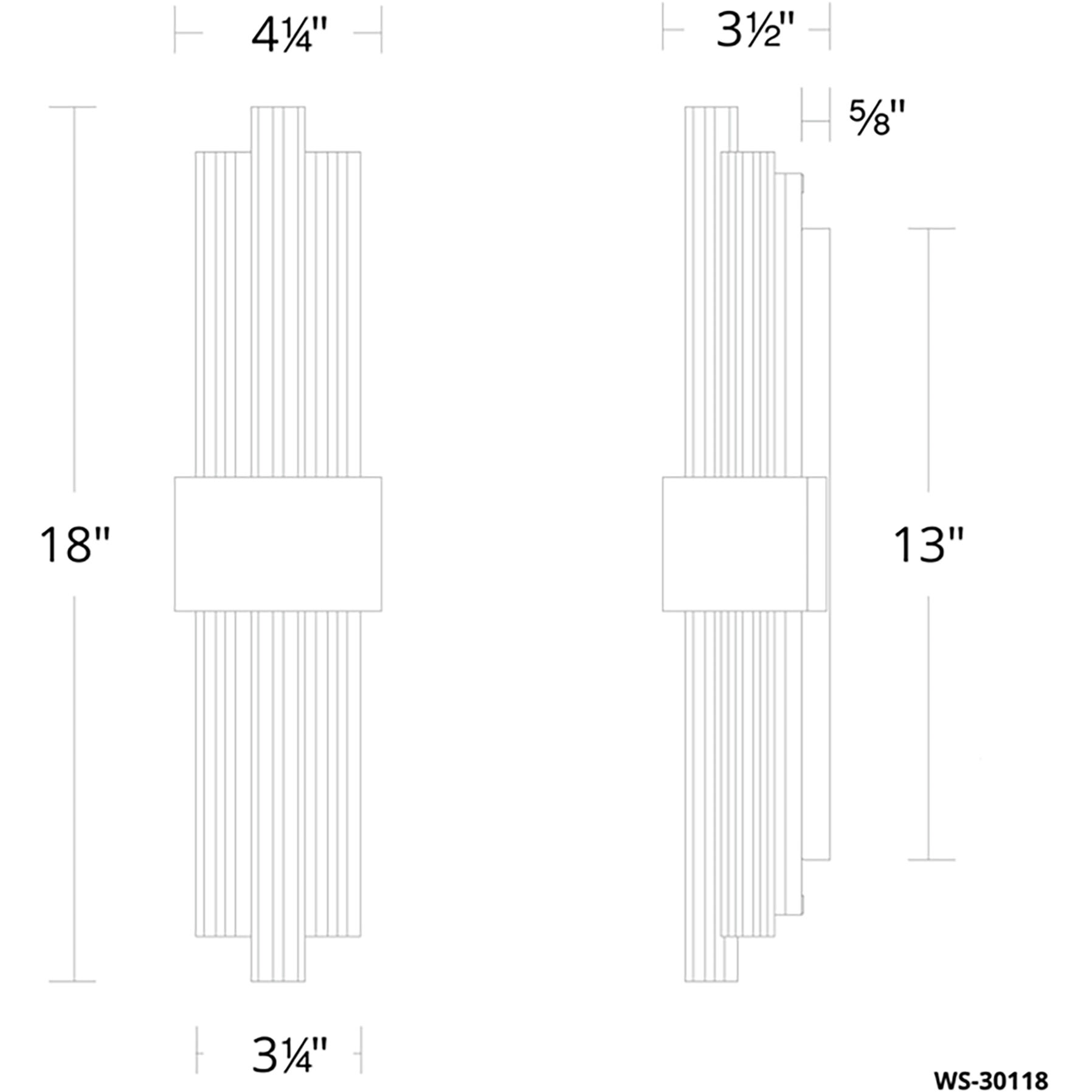 Luzerne LED 18 inch Aged Brass Bath Vanity & Wall Light in 18in.