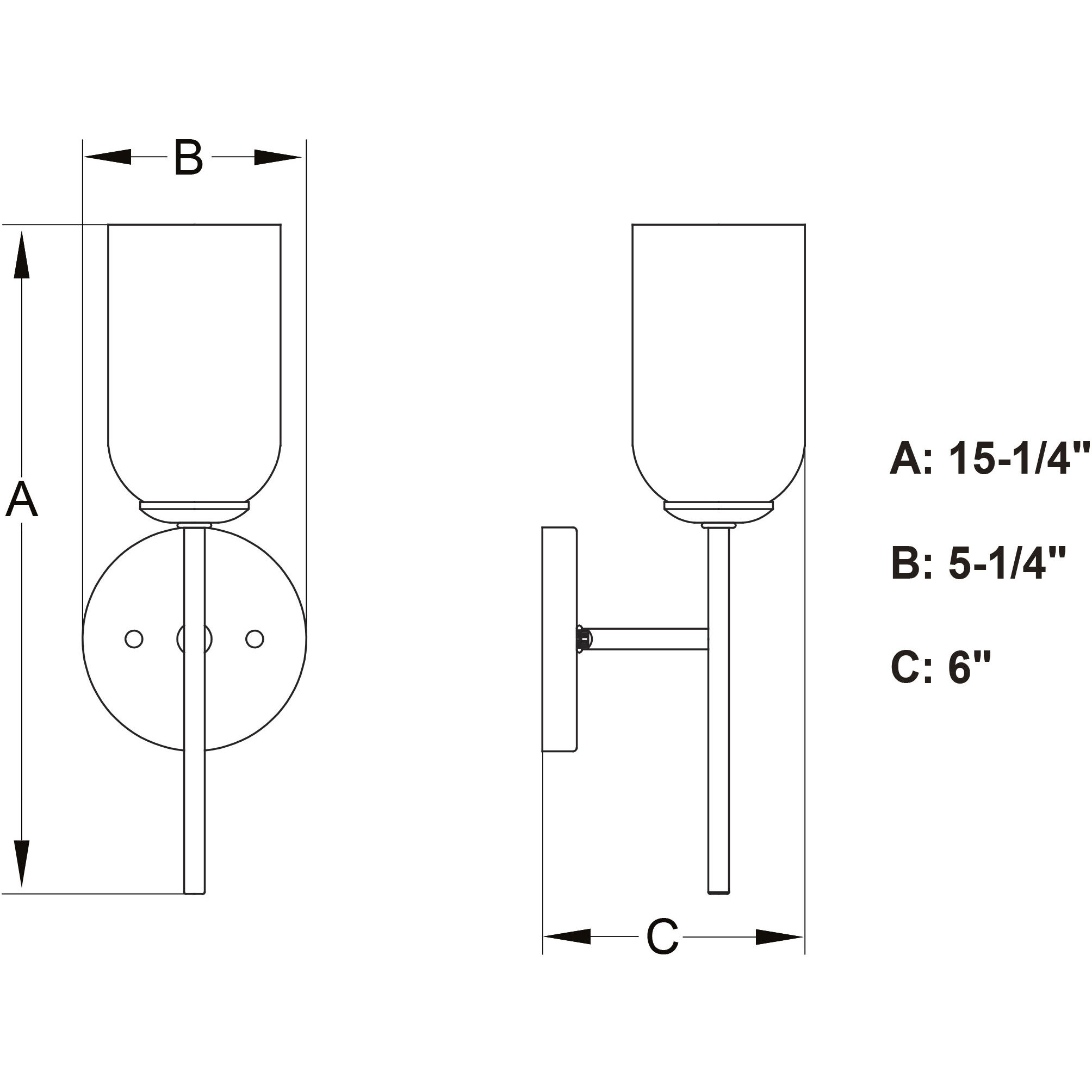 Shelby LED 6 inch Natural Brass Bathroom Light Wall Light
