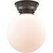 Aditi X-Large Beacon LED 10 inch Oil Rubbed Bronze Flush Mount Ceiling Light in Matte White Glass, Aditi