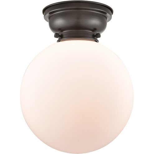 Aditi X-Large Beacon LED 10 inch Oil Rubbed Bronze Flush Mount Ceiling Light in Matte White Glass, Aditi