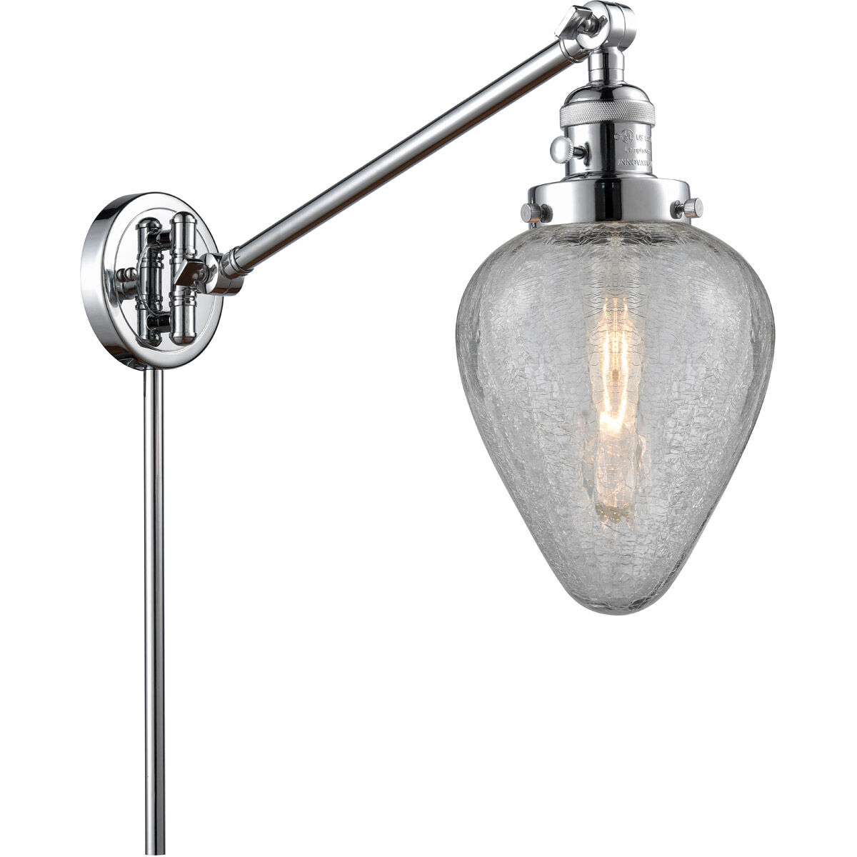 Geneseo 35 inch 3.50 watt Polished Chrome Swing Arm Wall Light, Franklin Restoration