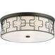 ML LED 20 inch Dark Gray/Polished Nickel Flush Mount Ceiling Light in Dark Gray with Polished Nickel