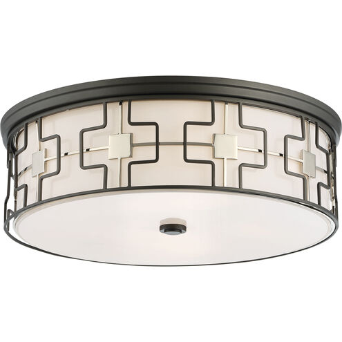 ML LED 20 inch Dark Gray/Polished Nickel Flush Mount Ceiling Light in Dark Gray with Polished Nickel
