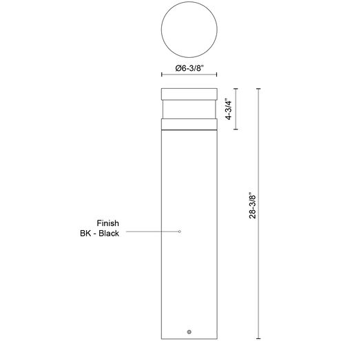 Windermere 120 24 watt Black Exterior Bollard