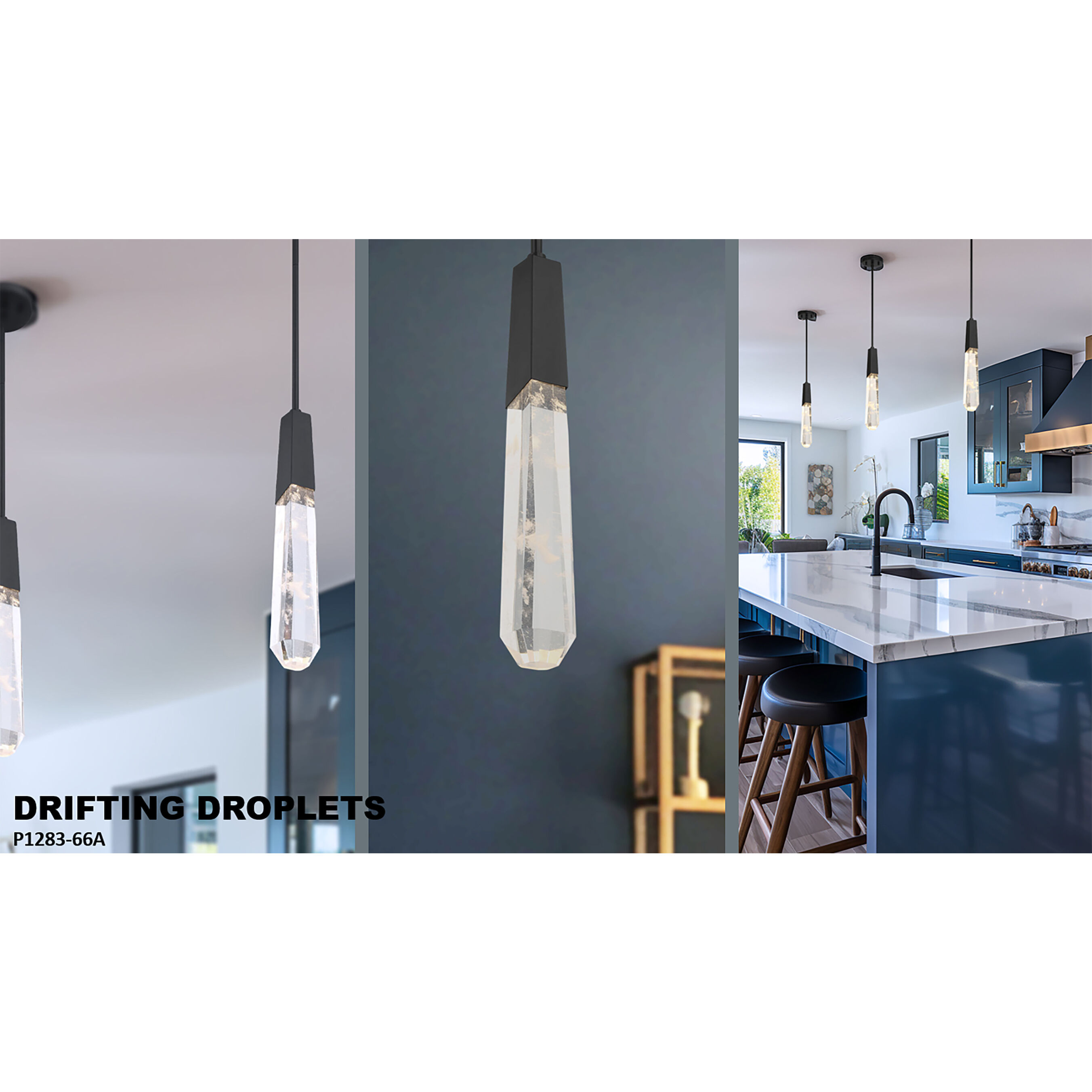 Drifting Droplets LED Coal Pendant Ceiling Light