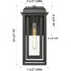 Mansfield 1 Light 16.5 inch Matte Black Outdoor Sconce in Clear Glass