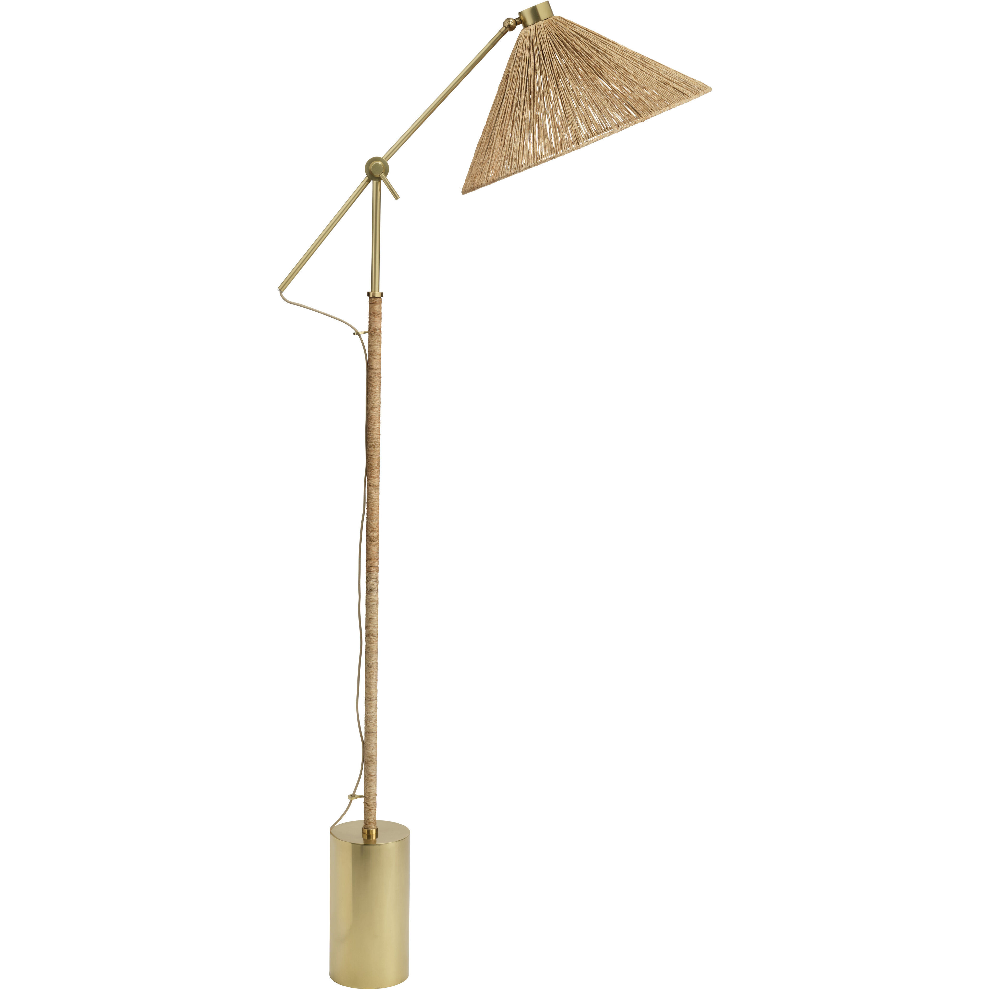 Fitzgerald 61.25 inch 75 watt Brushed Brass Floor Lamp Portable Light, Inline