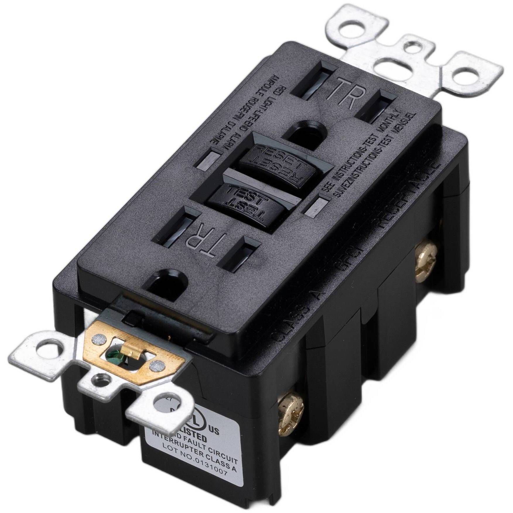 Outlet 125 Black Module, Duplex GFCI