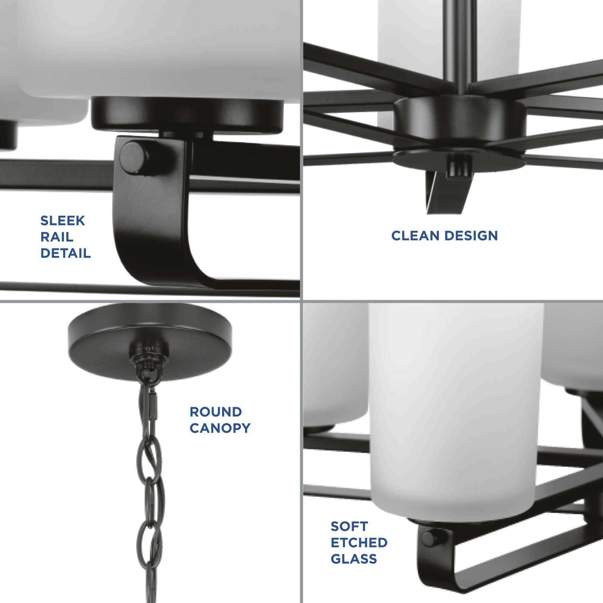 League 5 Light 24 inch Matte Black Chandelier Ceiling Light