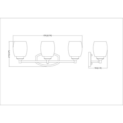 Kendrick 3 Light 23 inch Matte Black Bath Vanity Light Wall Light