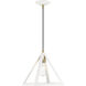 Pinnacle 1 Light 10 inch Textured White with Antique Brass Accents Pendant Ceiling Light