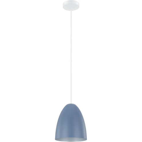 Sarabia 1 Light 7.48 inch Matte White and Pastel Dark Blue and Silver Pendant Ceiling Light